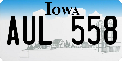 IA license plate AUL558