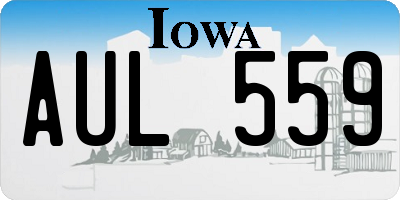 IA license plate AUL559