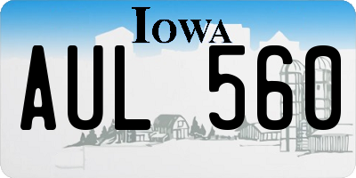 IA license plate AUL560