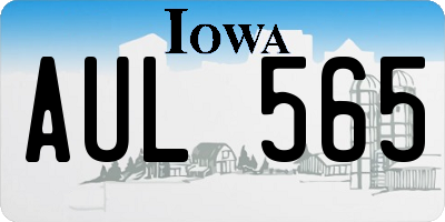 IA license plate AUL565