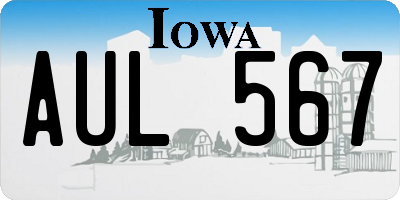 IA license plate AUL567