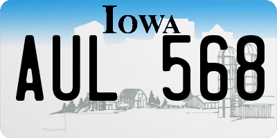 IA license plate AUL568