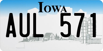 IA license plate AUL571