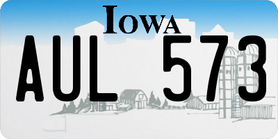IA license plate AUL573