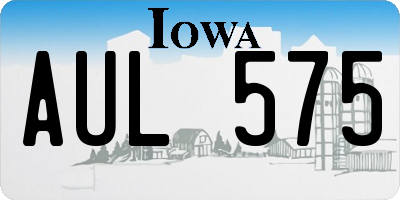 IA license plate AUL575