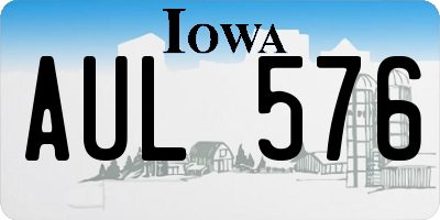 IA license plate AUL576
