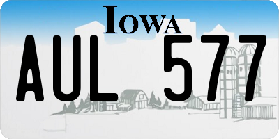 IA license plate AUL577
