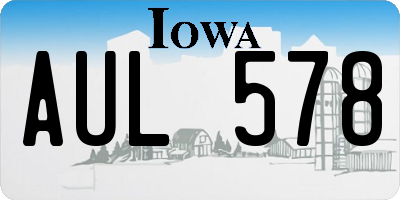 IA license plate AUL578
