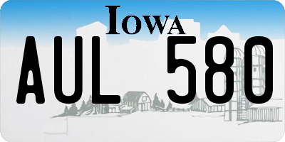 IA license plate AUL580