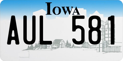 IA license plate AUL581