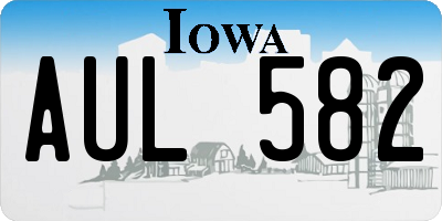 IA license plate AUL582