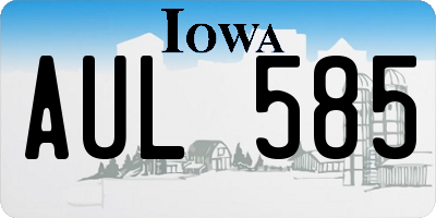 IA license plate AUL585