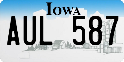IA license plate AUL587