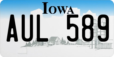 IA license plate AUL589
