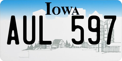 IA license plate AUL597