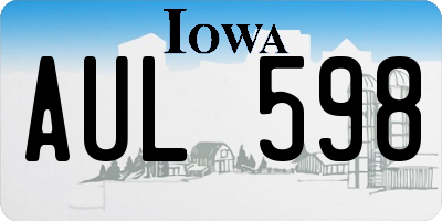 IA license plate AUL598