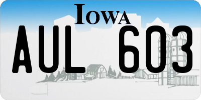 IA license plate AUL603