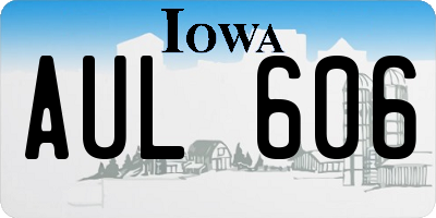 IA license plate AUL606