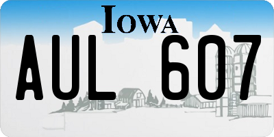 IA license plate AUL607