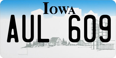 IA license plate AUL609