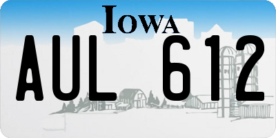 IA license plate AUL612