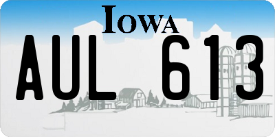 IA license plate AUL613
