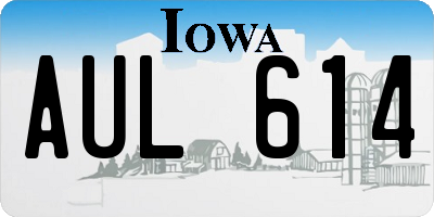 IA license plate AUL614