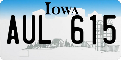 IA license plate AUL615