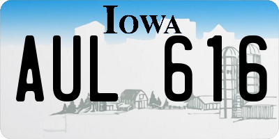 IA license plate AUL616