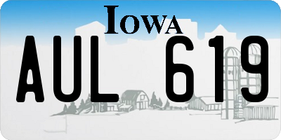 IA license plate AUL619