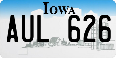 IA license plate AUL626
