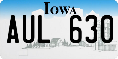 IA license plate AUL630