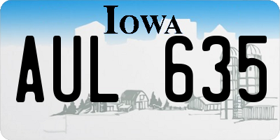 IA license plate AUL635