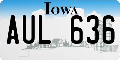 IA license plate AUL636