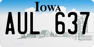IA license plate AUL637