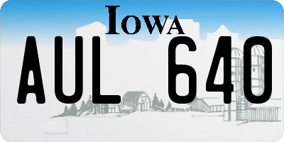 IA license plate AUL640