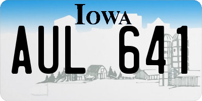 IA license plate AUL641