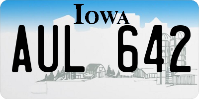 IA license plate AUL642