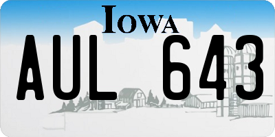IA license plate AUL643