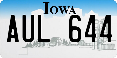IA license plate AUL644