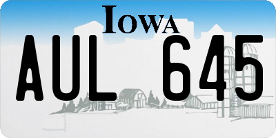 IA license plate AUL645