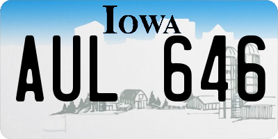 IA license plate AUL646
