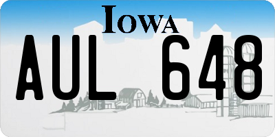 IA license plate AUL648