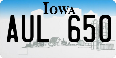 IA license plate AUL650