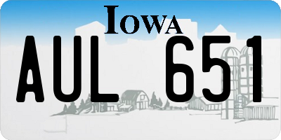 IA license plate AUL651