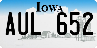 IA license plate AUL652