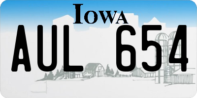 IA license plate AUL654