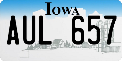 IA license plate AUL657