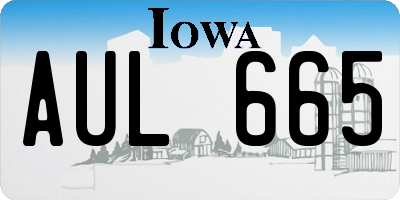 IA license plate AUL665