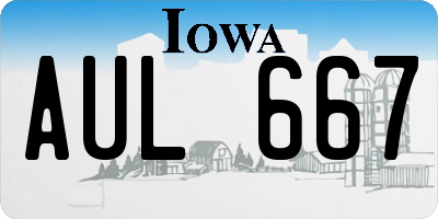 IA license plate AUL667